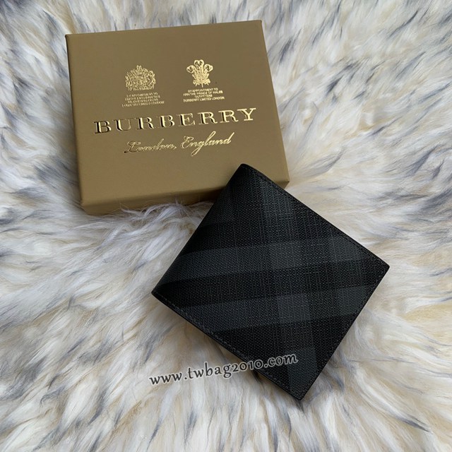 Burberry專門店新款男士短夾錢包 巴寶莉格紋馬術騎士圖案短款西裝夾 yxb1113